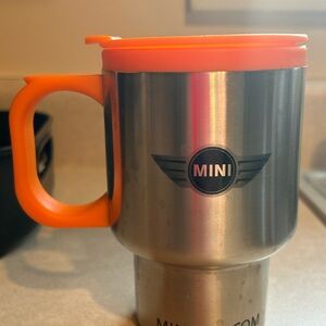 MINI COOPER  Stainless Steel Travel Mug with Orange Handle